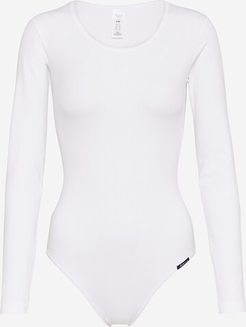 Skiny Shirt Bodysuit in White: front