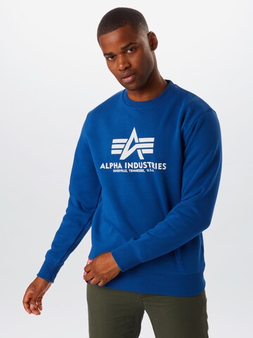 Sweat-shirt ALPHA INDUSTRIES en bleu : devant