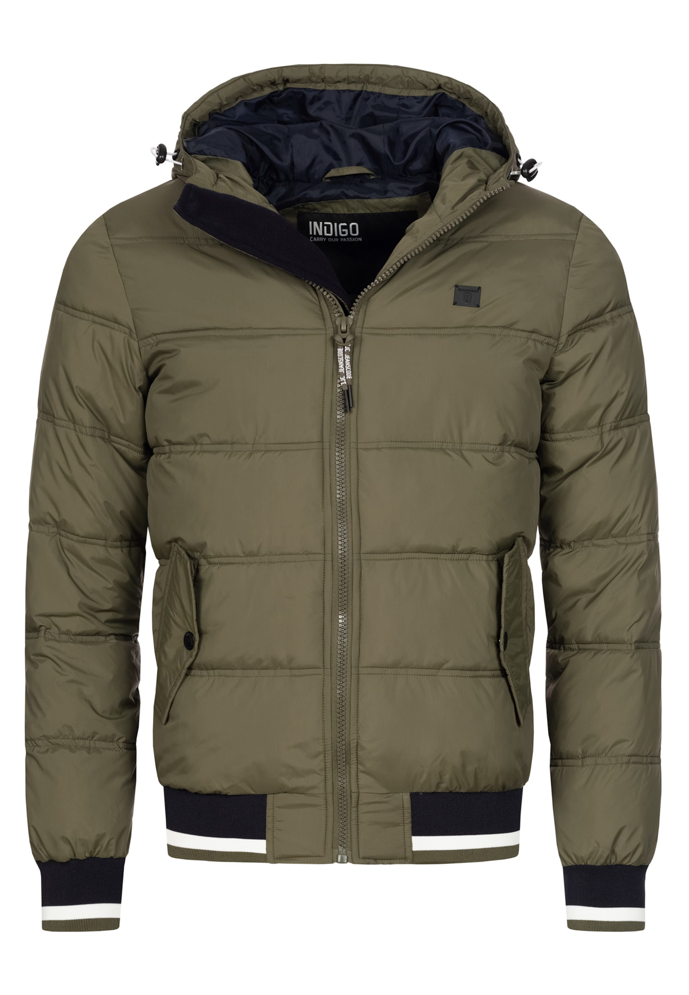 INDICODE JEANS Winter Jacket 'Bacon' in Green: front