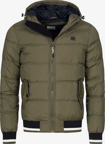 INDICODE JEANS Winterjas 'Bacon' in Groen: voorkant