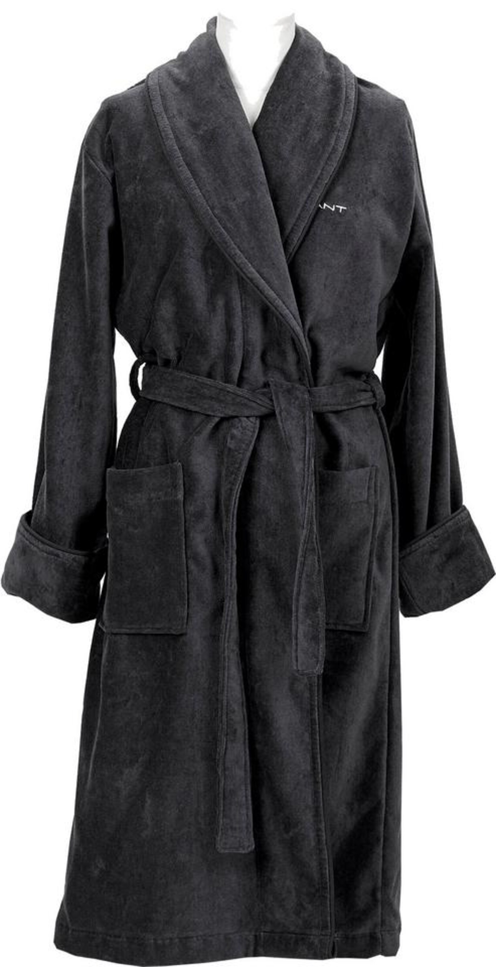 GANT - Bademantel 'Velour' in basaltgrau