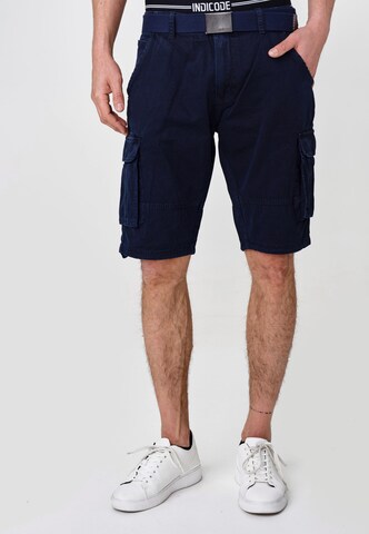 INDICODE JEANS Regular Cargo Shorts ' Blixt ' in Blau: predná strana