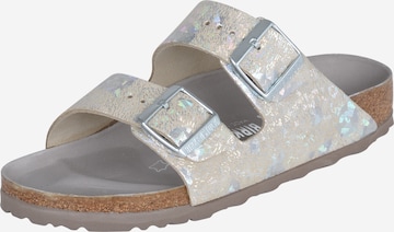 BIRKENSTOCK Sandalen met riem 'Arizona Hex' in Zilver: voorkant