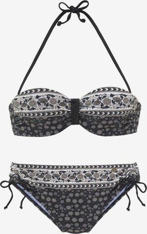 JETTE Bandeau Bikini in Black: front