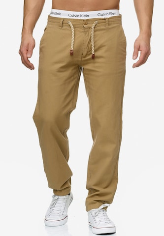 INDICODE JEANS Regular Broek 'Veneto' in Beige: voorkant