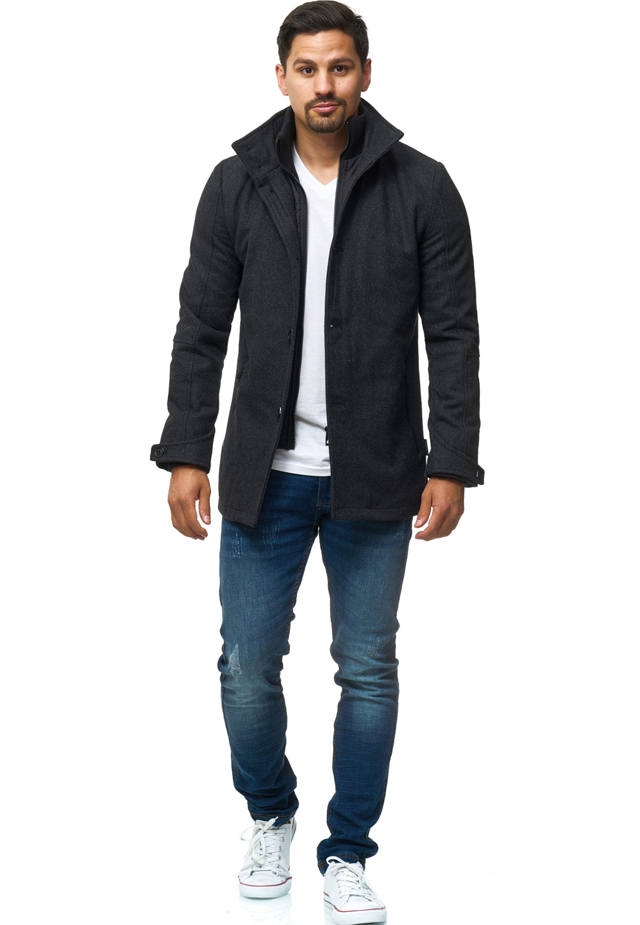 INDICODE JEANS Between-seasons coat 'Brittany' in Grey