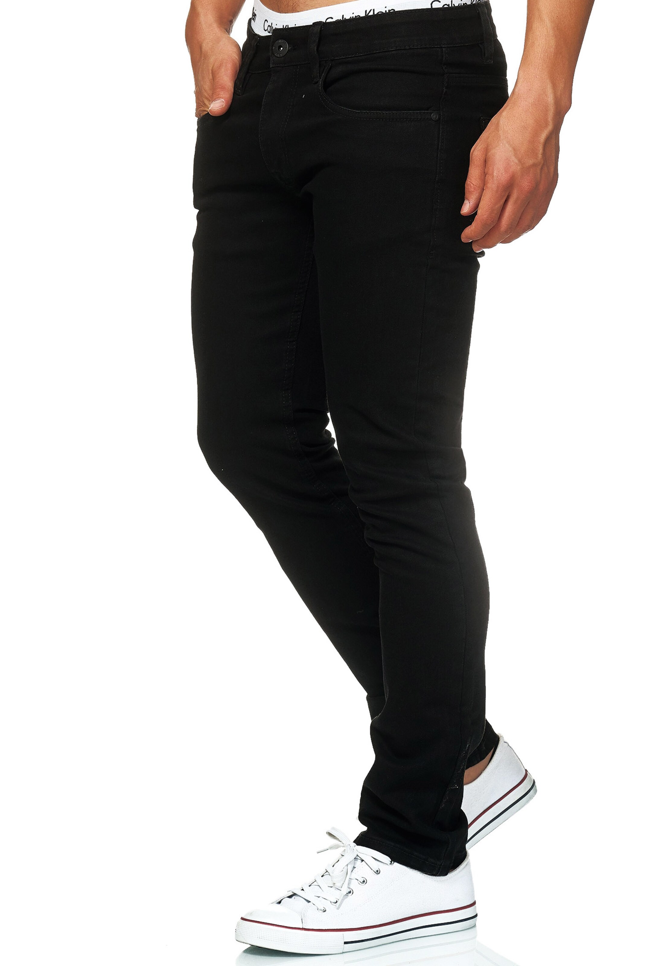 INDICODE JEANS Regular Trousers 'Texas' in Black