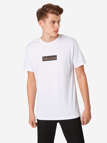 T-Shirt 'Fake Love' Mister Tee en blanc : devant