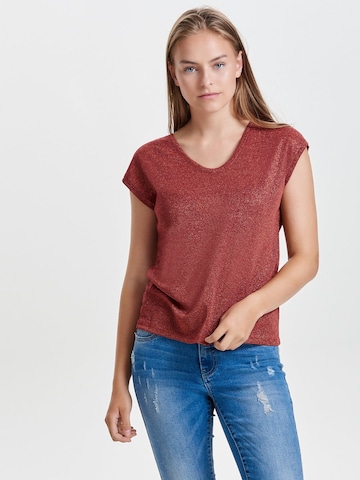 ONLY Shirt 'ONLSilvery' in Rood: voorkant