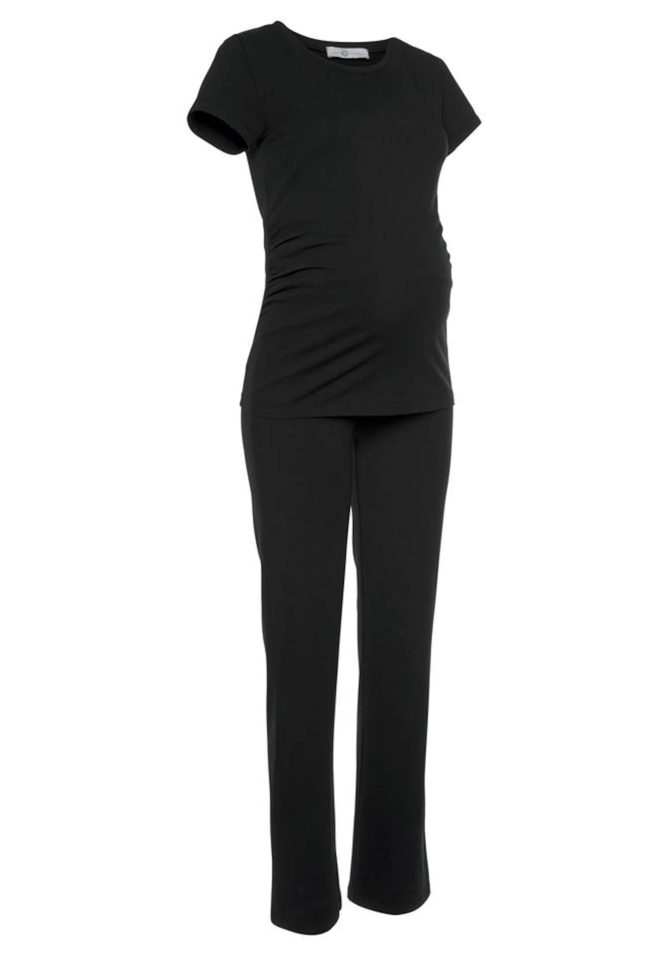 Neun Monate Shirt & Hose in Schwarz: Vorderseite