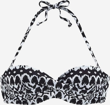 LASCANA Bandeau Bikini felső 'Grace' - fekete: elől