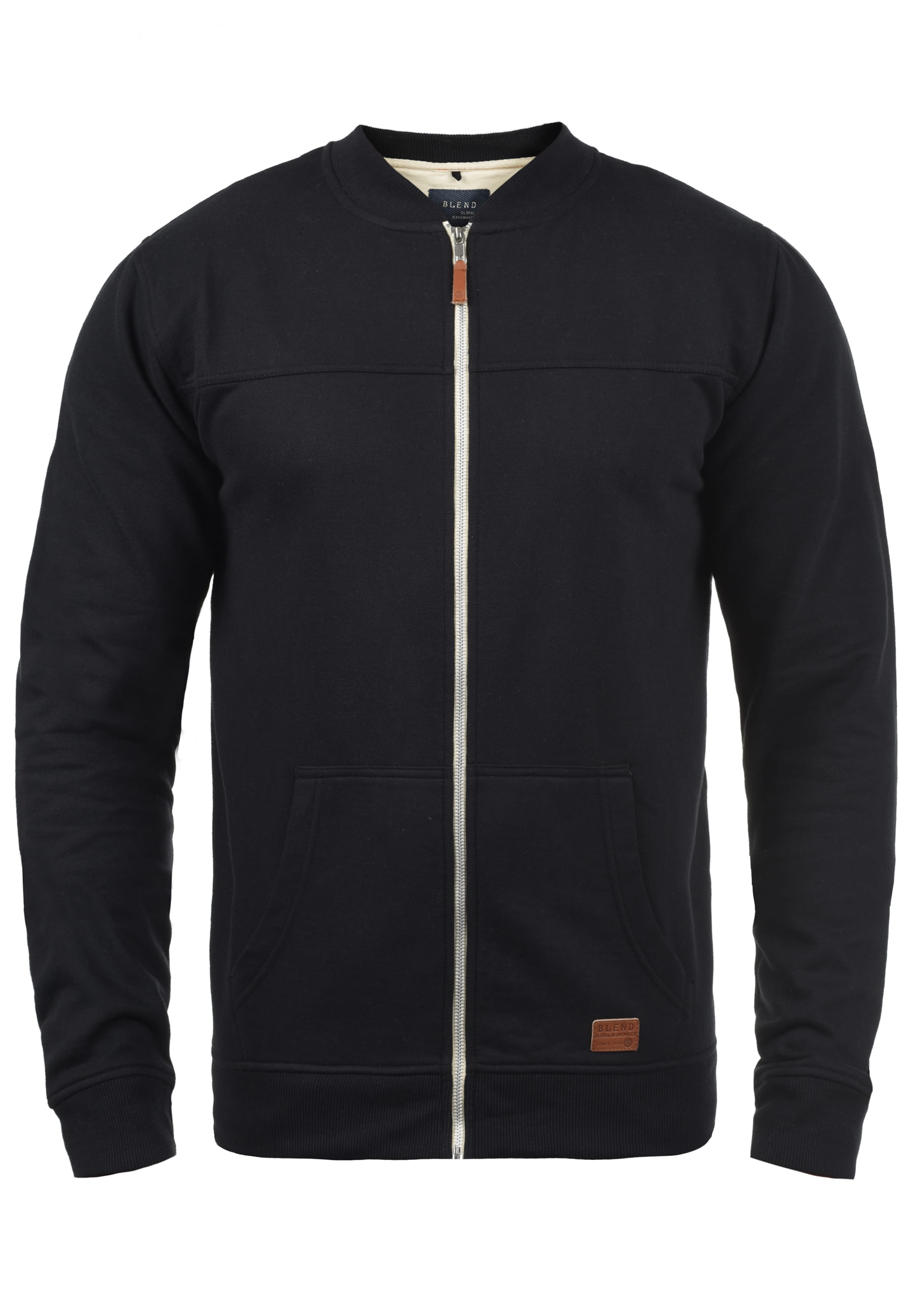 BLEND - Sudadera con cremallera 'Arco' en negro: frente