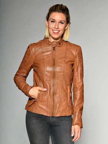 MUSTANG Lederjacke 'Gil' in Braun: Vorderseite