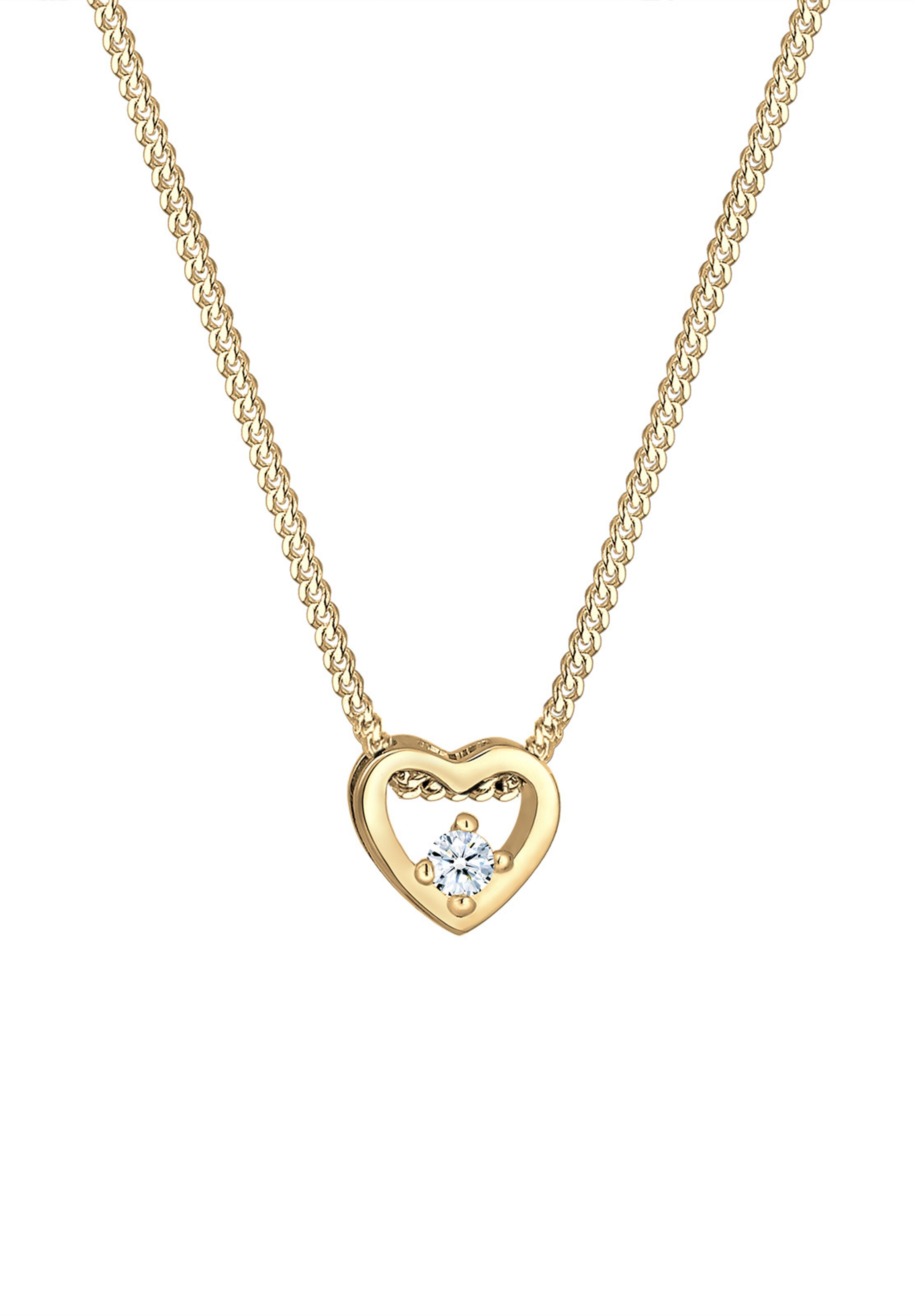 Elli DIAMONDS Ketting 'Herz' in Goud