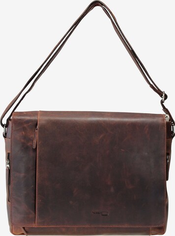 Greenland Nature Laptop Bag in Brown: front