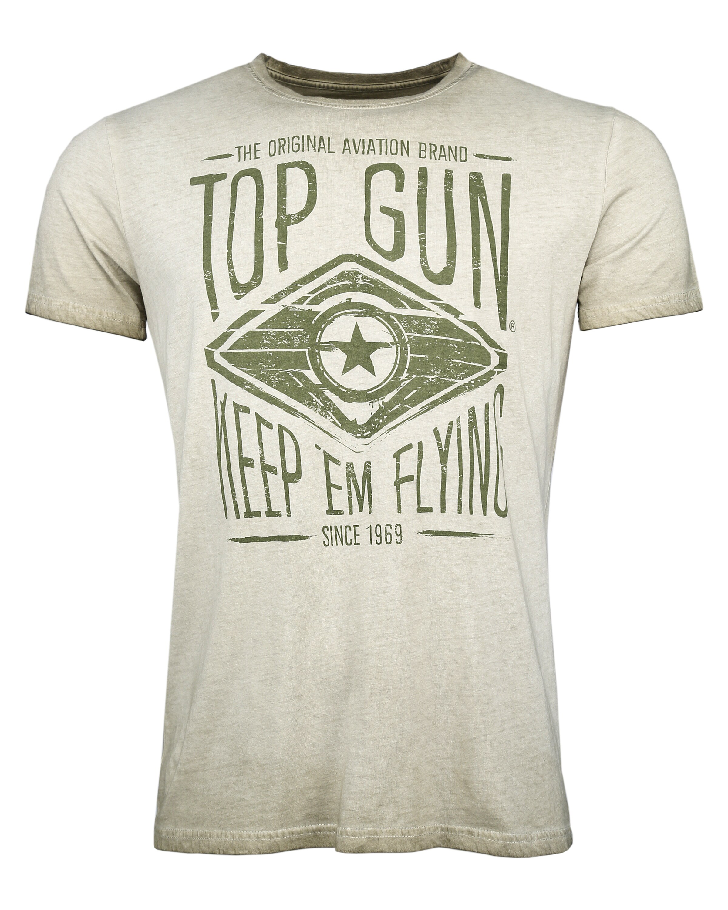 TOP GUN Shirt 'Growl' in Green: front