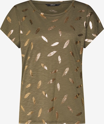 T-shirt 'FEATHER' ONLY en vert : devant