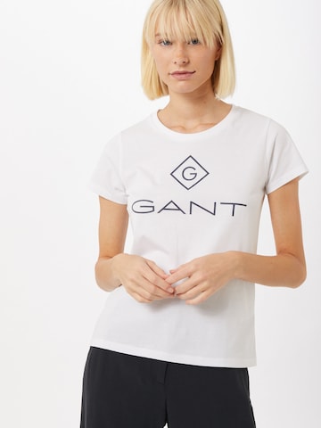 GANT T-shirt 'Lock Up' i vit: framsida