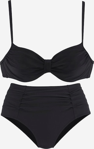 LASCANA - Clásico Bikini en negro: frente