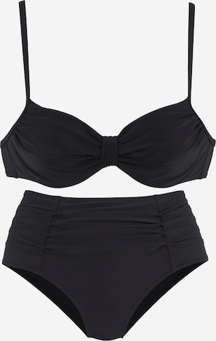 LASCANA T-Shirt Bikini in Schwarz: predná strana