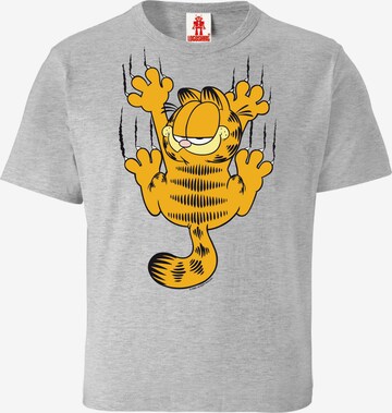 LOGOSHIRT Shirt 'Garfield Scratches' in Grey: front