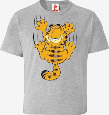 LOGOSHIRT Shirt 'Garfield Scratches' in Grijs: voorkant