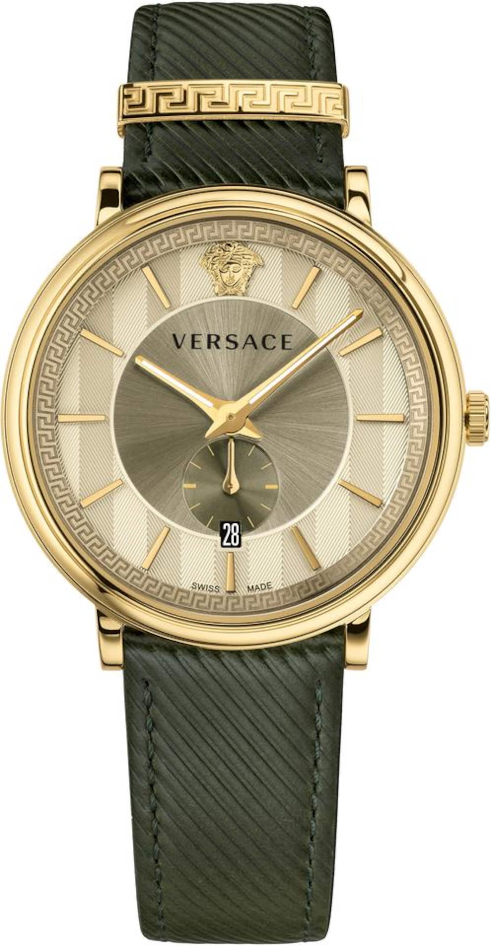 VERSACE Analog watch 'V Circle' in Green: front