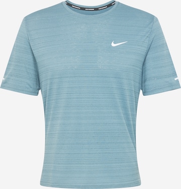 T-Shirt fonctionnel 'Miler' NIKE en bleu : devant