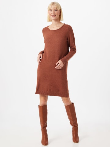 VILA Knitted dress in Brown: front