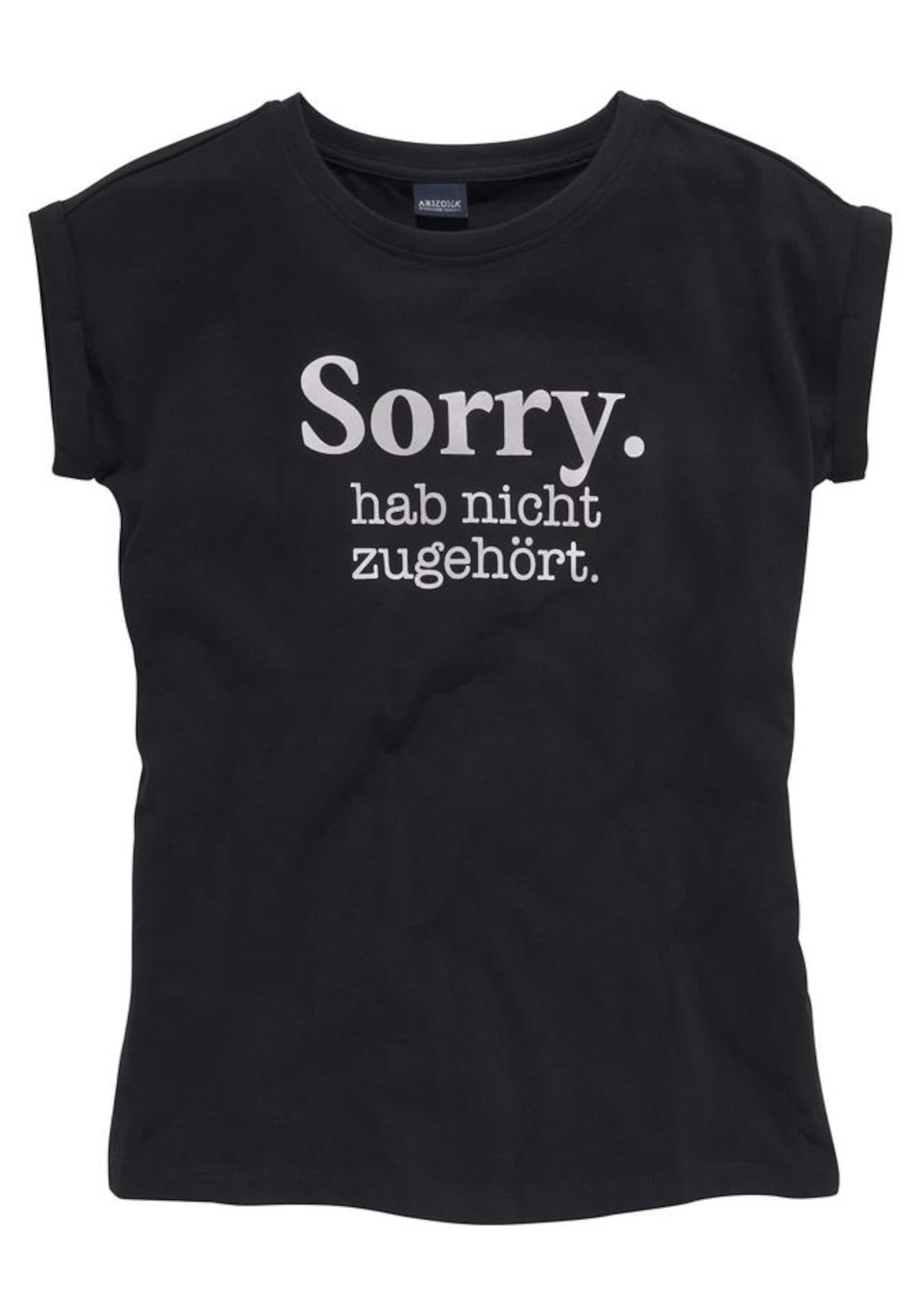 ARIZONA Shirt 'Sorry. hab nicht zugehört' in Black: front
