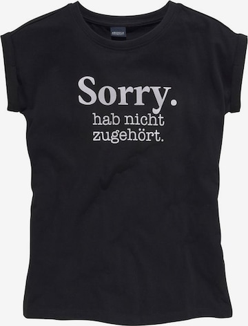 ARIZONA Shirt 'Sorry. hab nicht zugehört' in Black: front