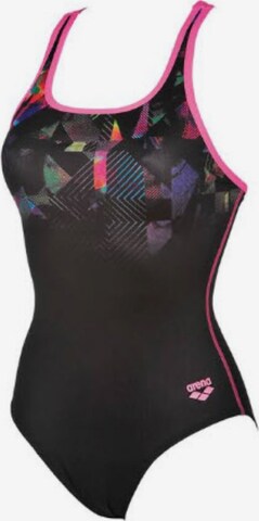 ARENA Active Swimsuit 'Optical Placed' in Black: front