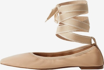 Ballerines à lanières MANGO en beige : devant