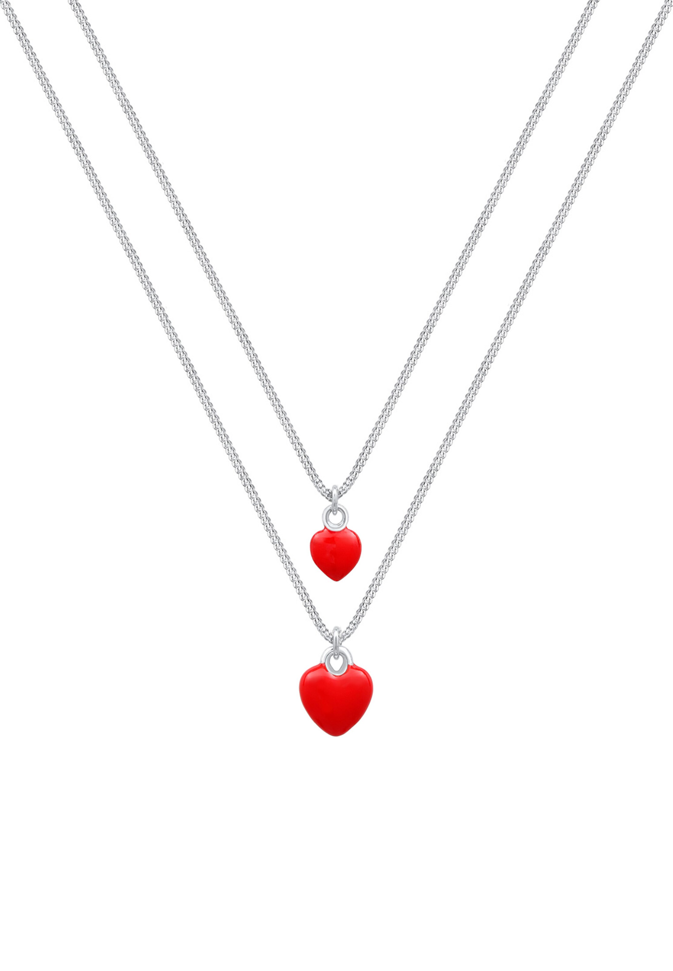 ELLI Halskette 'Herz, Mutter und Kind' in Silber: Vorderseite