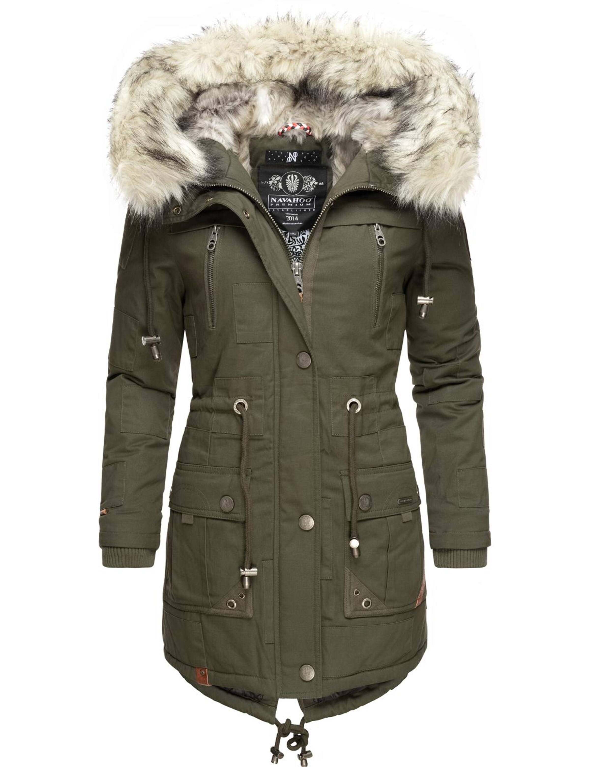 NAVAHOO Mantel 'Honigfee' in Grün: Vorderseite