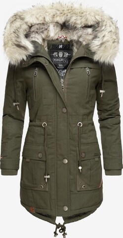 NAVAHOO Winterparka 'Honigfee' in Groen: voorkant