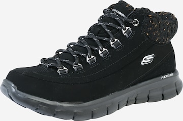 SKECHERS Lace-Up Ankle Boots 'Synergy Winter Nights' in Black: front