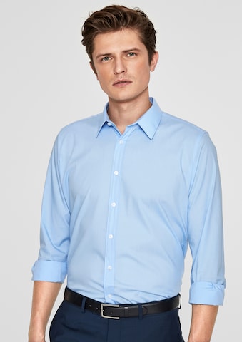 mėlyna s.Oliver BLACK LABEL Priglundantis modelis Dalykinio stiliaus marškiniai: priekis