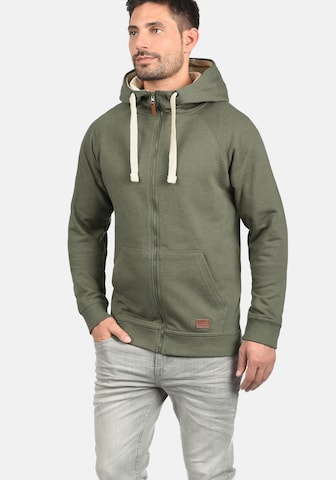 BLEND Zip-Up Hoodie 'Speedy' in Green: front