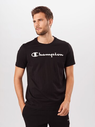 Champion Authentic Athletic Apparel Klasický střih Tričko – černá: přední strana