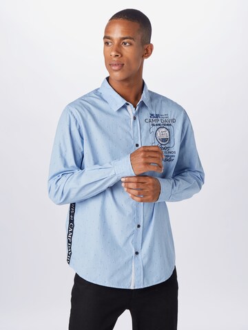 CAMP DAVID Regular Fit Hemd in Blau