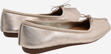 CLARKS Ballet Flats 'Freckle ice' in Gold: back