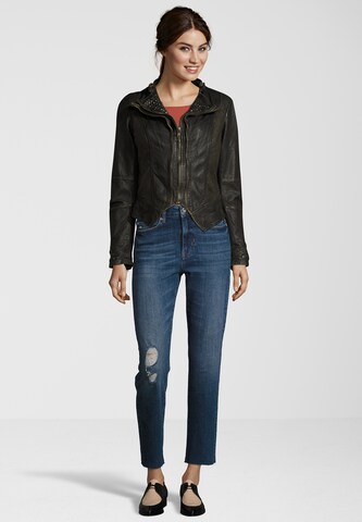 Miracle of Denim Lederjacke in Schwarz: Vorderseite
