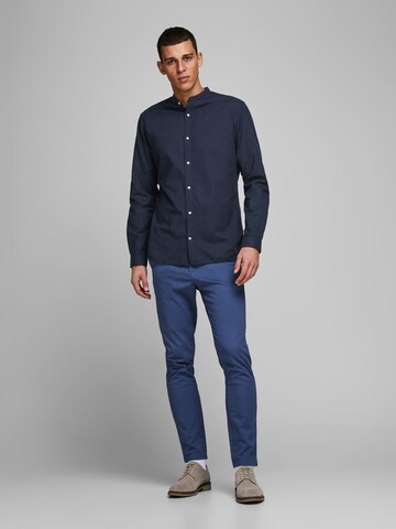 JACK & JONES Comfort fit Button Up Shirt in Blue: front