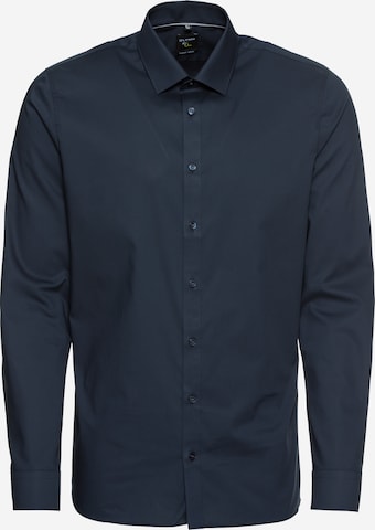OLYMP Slim Fit Forretningsskjorte 'No. 6 Uni Pop' i blå: forside