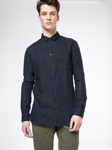 BOSS Slim fit Button Up Shirt 'Cattitude' in Blue