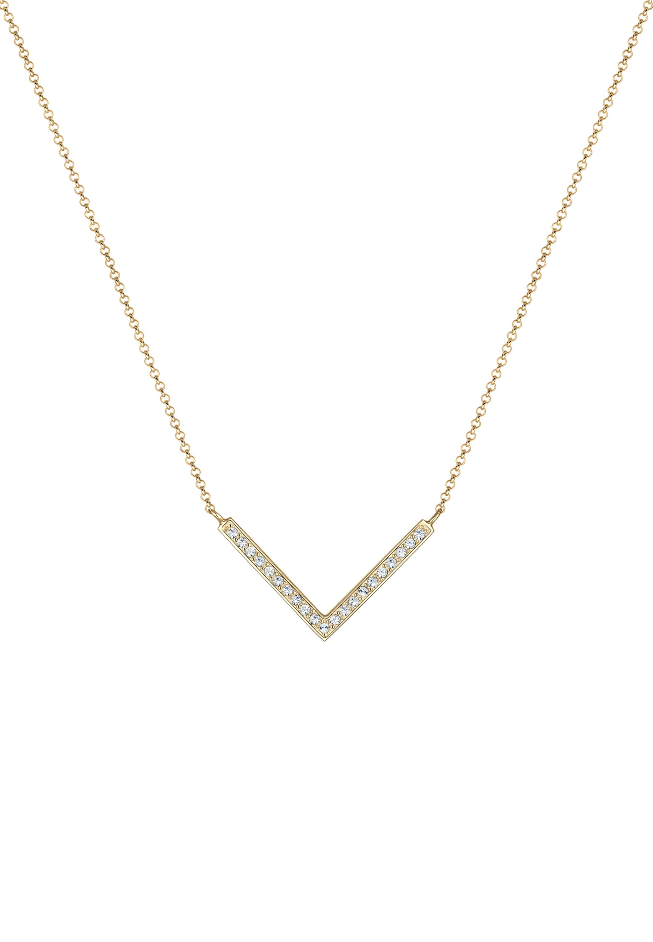 ELLI Halskette 'V-Kette, Geo' in Gold: Vorderseite