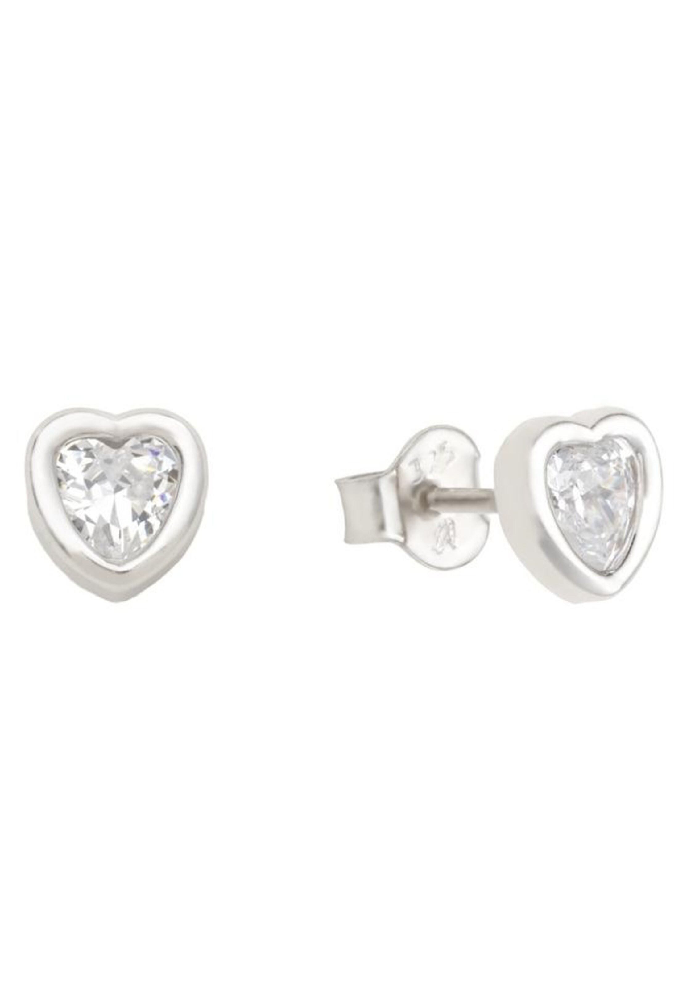 AMOR Ohrstecker 'Herzen' in Silber: Vorderseite