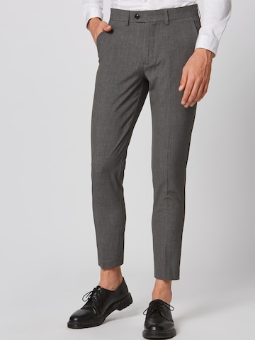 Lindbergh Slim fit Trousers with creases 'Club pants' in Grey