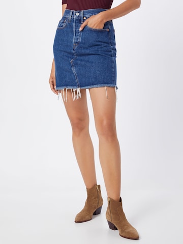 LEVI'S ® Rok 'High Rise Deconstructed Iconic' in Blauw: voorkant